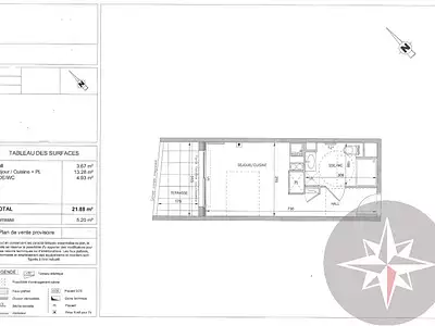Appartement, 21,88 m²
