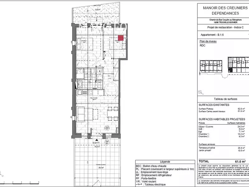 Appartement, 61 m²