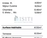 Appartement, 41,5 m²