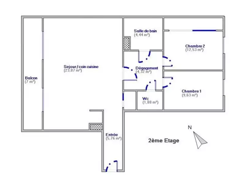 Appartement, 62,43 m²