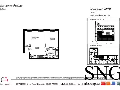 Appartement, 45,89 m²