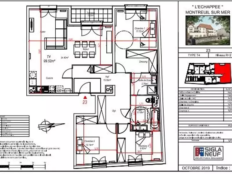 Appartement, 99,52 m²