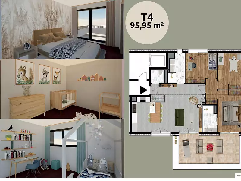 Appartement, 95,95 m²