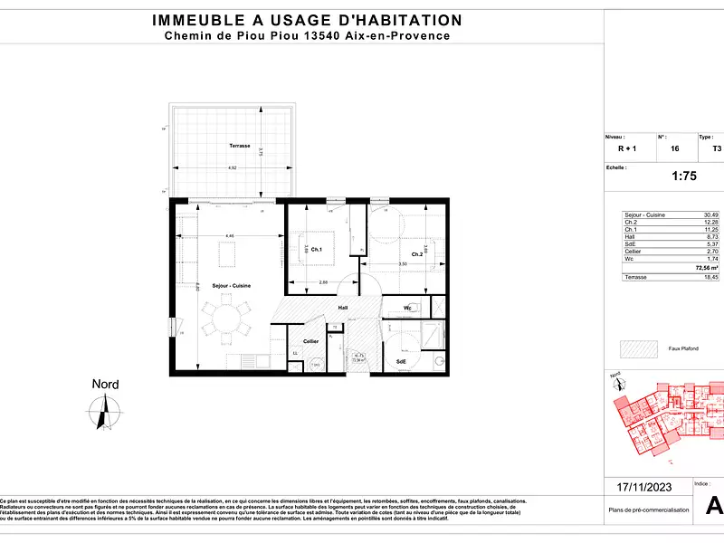 Appartement, 71,65 m²
