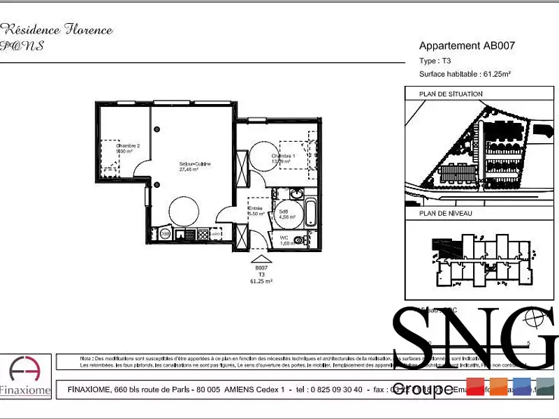 Appartement, 61,14 m²
