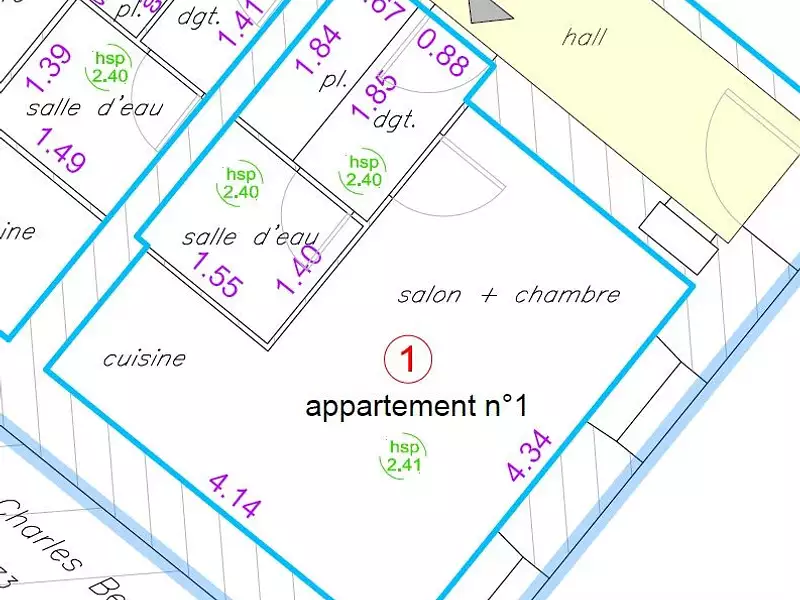 Appartement, 18,95 m²