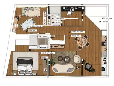 Appartement, 52,16 m²