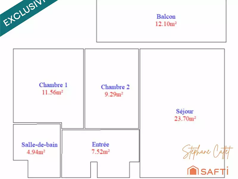 Appartement, 57 m²