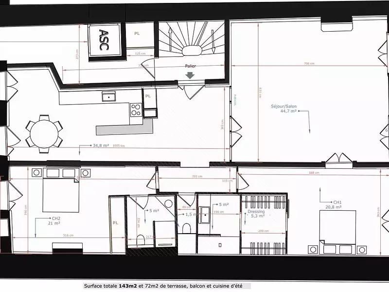 Appartement, 140 m²