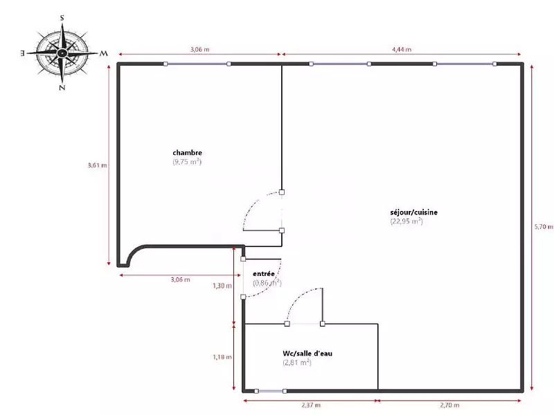 Appartement, 36,37 m²