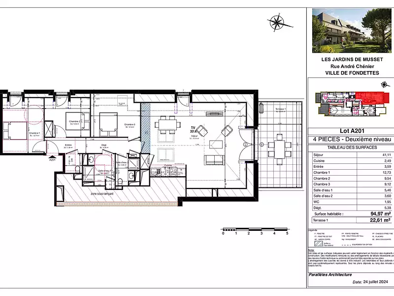 Appartement, 94,93 m²