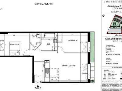Appartement, 60,9 m²