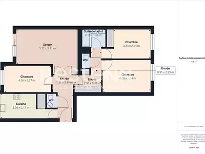 Appartement, 79,6 m²
