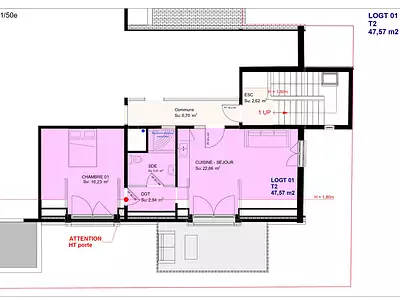 Appartement, 47,57 m²