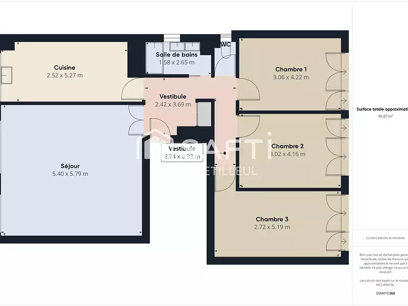 Appartement, 100 m²