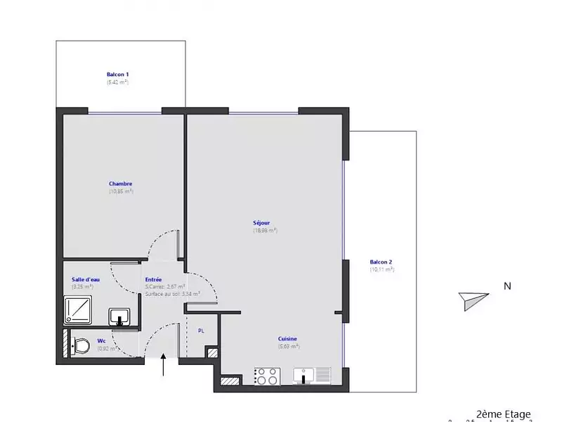 Appartement, 42 m²