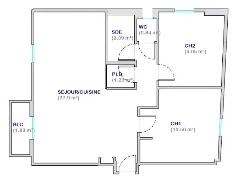Appartement, 51,97 m²