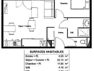 Appartement, 44,55 m²