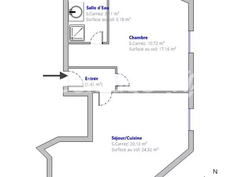 Appartement, 37,38 m²