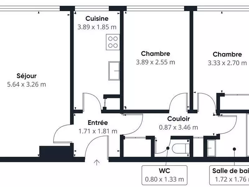 Appartement, 57 m²