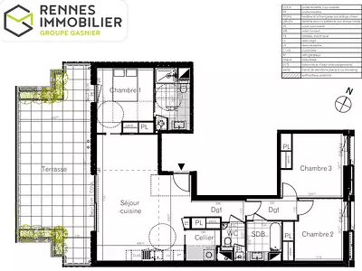 Appartement, 93,51 m²