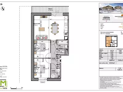 Appartement, 46,83 m²