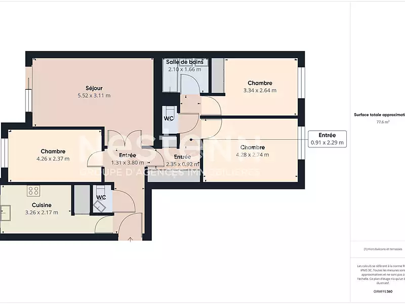 Appartement, 79,6 m²
