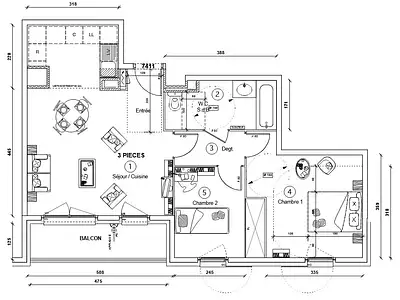 Appartement, 60,57 m²