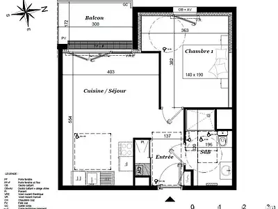 Appartement, 42 m²
