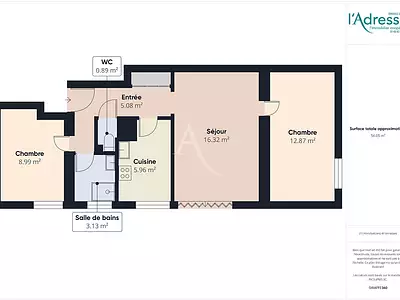 Appartement, 54,82 m²