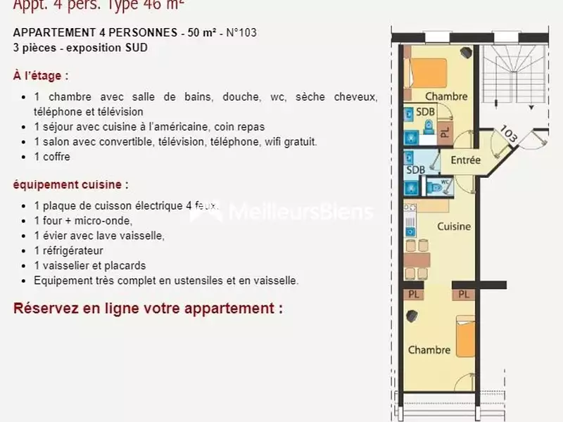 Appartement, 40 m²