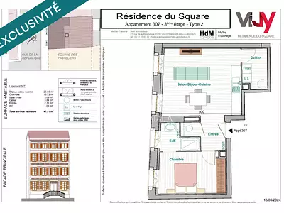 Appartement, 42 m²