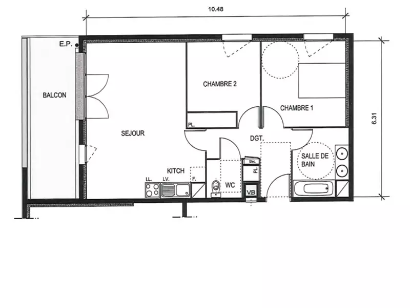 Appartement, 64 m²