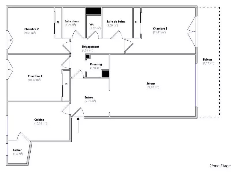 Appartement, 83,58 m²