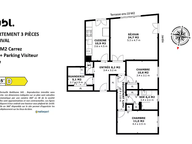 Appartement, 83 m²
