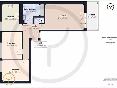 Appartement, 63,3 m²