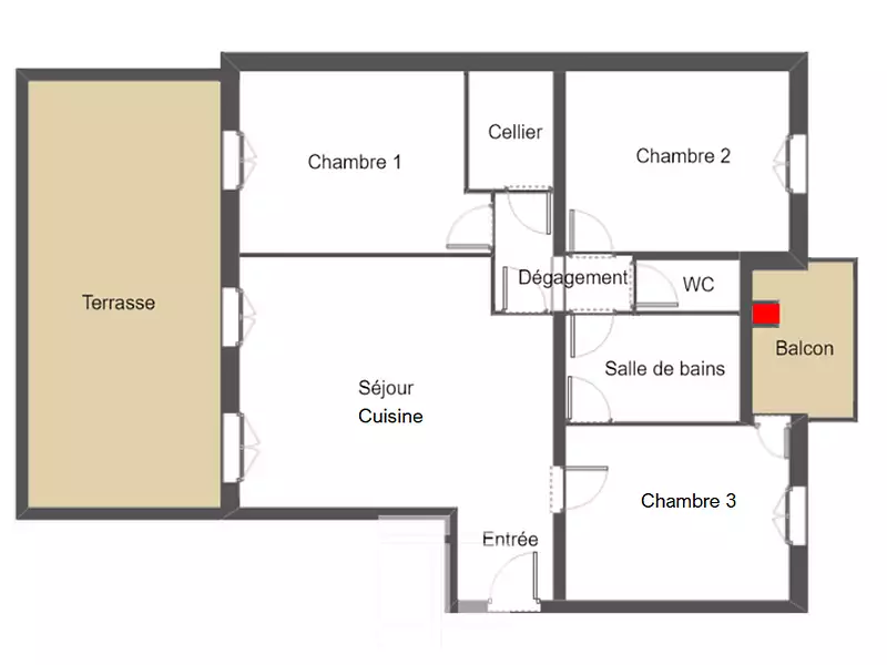Appartement, 60,46 m²