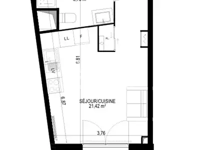 Appartement, 27 m²