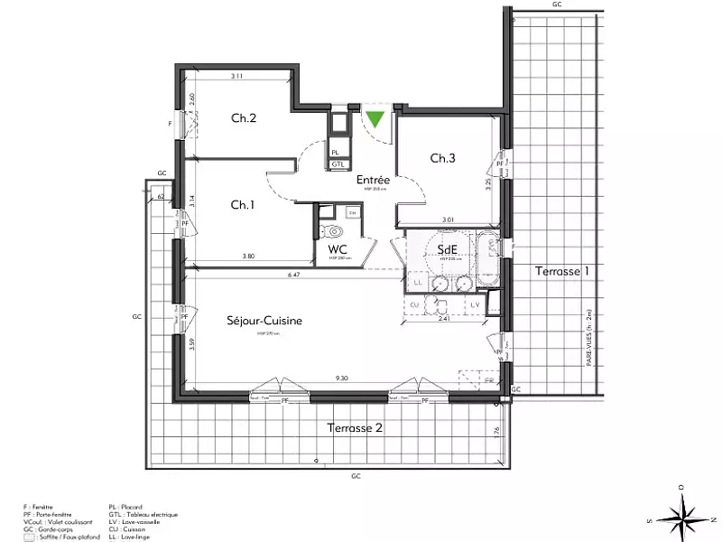 Appartement, 75,98 m²