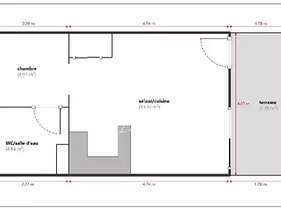 Appartement, 30 m²