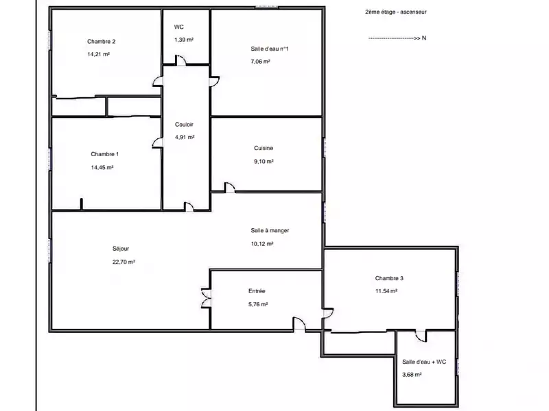 Appartement, 105 m²