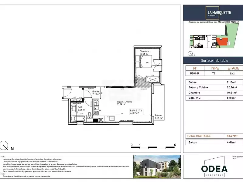 Appartement, 44,27 m²