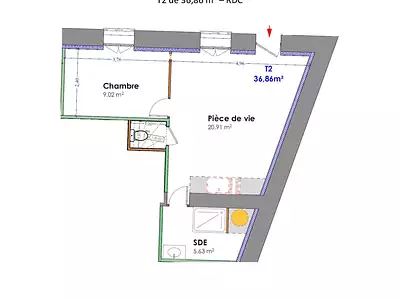 Appartement, 36 m²
