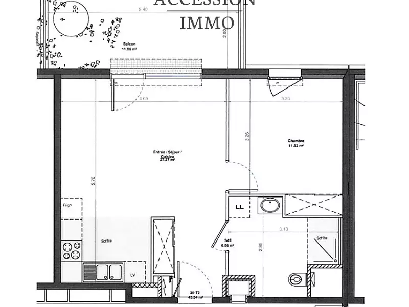 Appartement, 45 m²