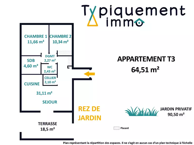 Appartement, 65 m²