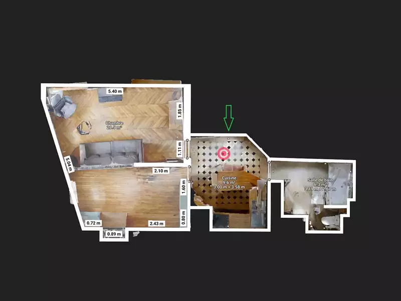 Appartement, 45 m²
