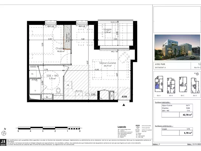 Appartement, 42,7 m²