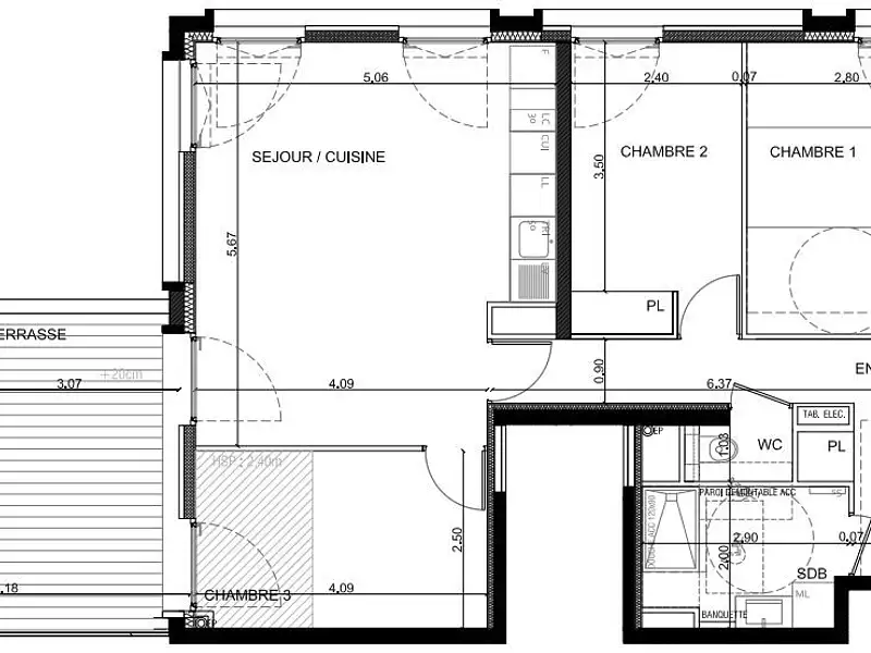 Appartement, 74,96 m²