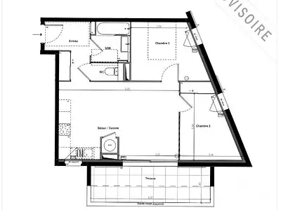 Appartement, 53,49 m²