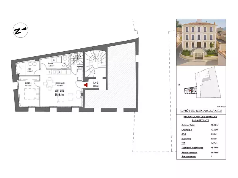 Appartement, 46 m²